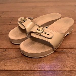 Vintage Dr Scholl’s Original Exercise Wood Slide Sandals - Women’s Size 7.5